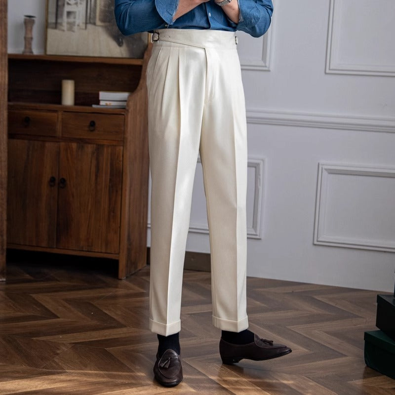 Italian Naples high waisted straight leg long pants