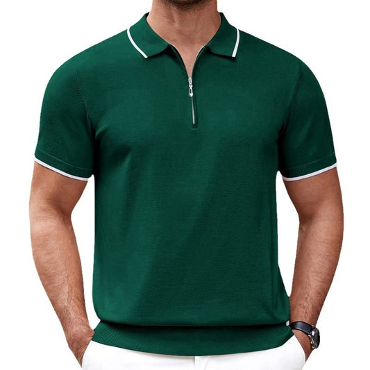 Zipper Knitwear  Polo Shirt