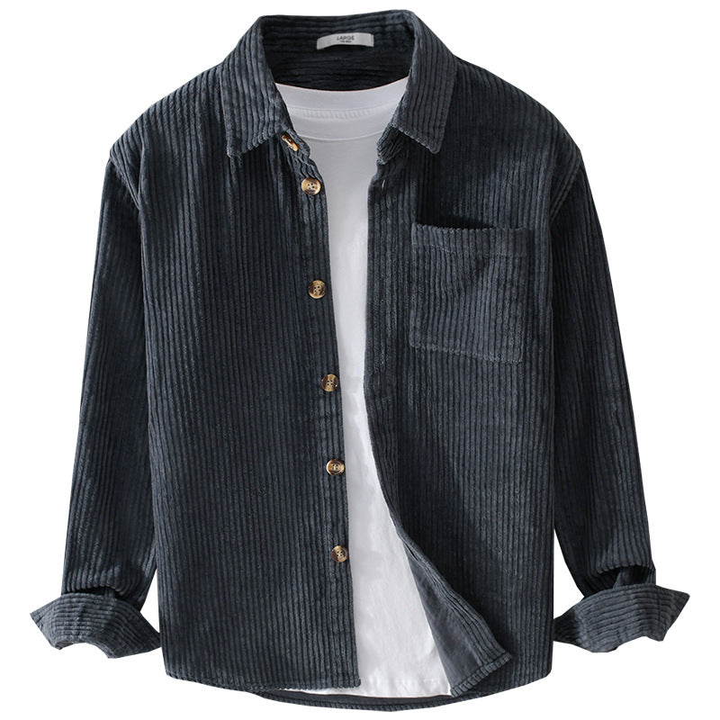 Men's corduroy long sleeved shirt