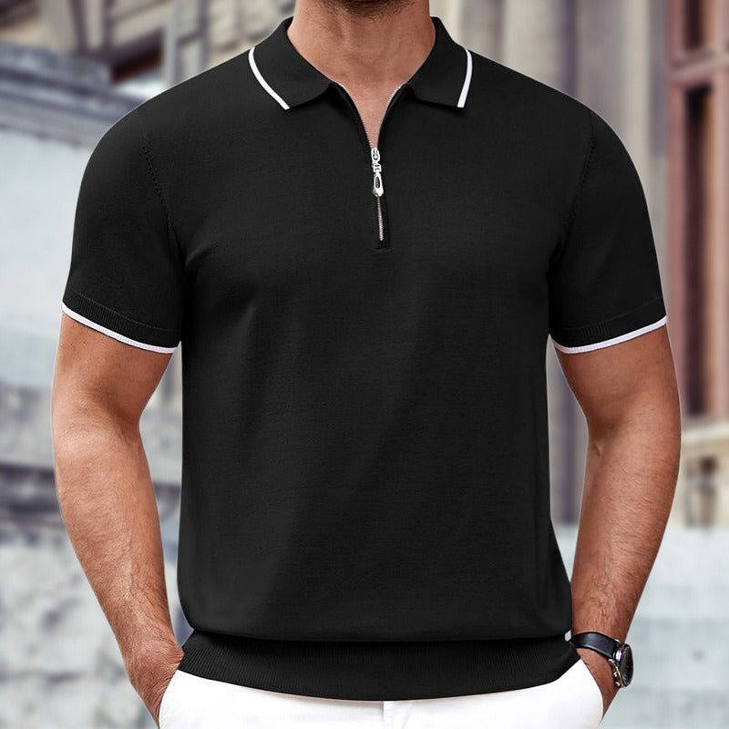 Zipper Knitwear  Polo Shirt